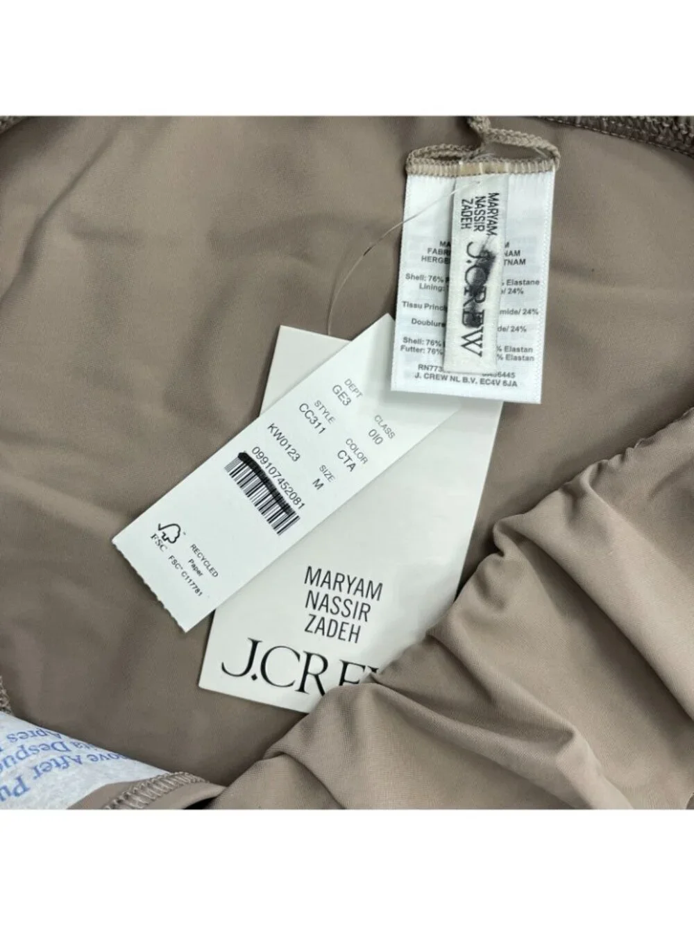 NWT Maryam Nassir Zadeh X J.Crew Size M Ruffle Bikini Bottoms Polyamide P0607